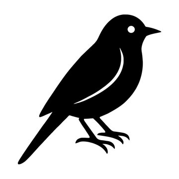 very simple flat and single minimalist Yellow Warbler Silhouettes in black on a white background