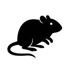 Obraz premium very simple flat and single minimalist Gerbil Silhouettes in black on a white background