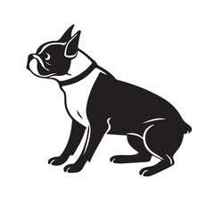 French bulldog puppy sitting next to a black and white cat and a black cat vector illustration on white background