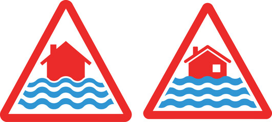 Obraz premium Flood Warning Signs