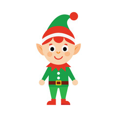 Cute Christmas Elf Vector Design
