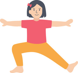 Kid doing yoga exercises