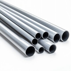 Industrial action pvc pipe installation construction site high-quality image urban environment close-up view engineering concept