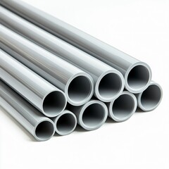 Fototapeta premium Manufacturing process of pvc pipes industrial workshop product photography indoor environment close-up viewpoint focus on quality and durability