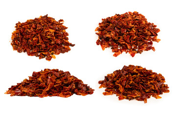 Dried tomatoes isolated on a white background.