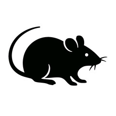 Obraz premium very simple flat and single minimalist Mouse Silhouettes in black on a white background