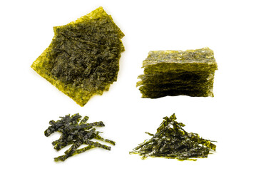 Tasty nori seaweed isolated on white background. © Nikolay