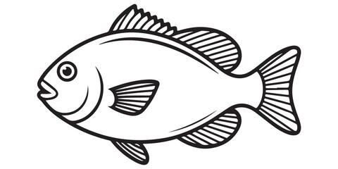 Fish or seafood flat icon 