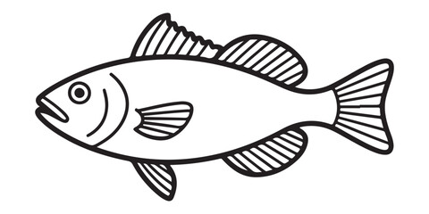 Fish or seafood flat icon 