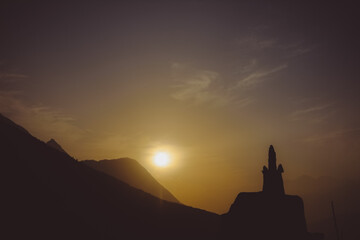 sunset in the mountains