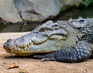 Fototapeta premium Close-up of a crocodile resting