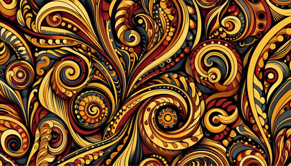 A retro 70s psychedelic fabric pattern, Ai generated image