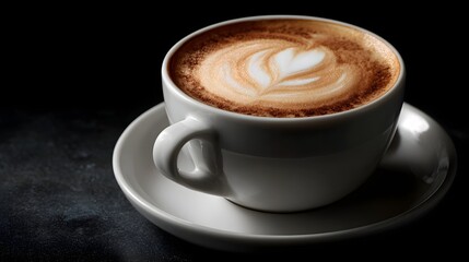 Fototapeta premium Expertly crafted latte art in a delicate ceramic cup