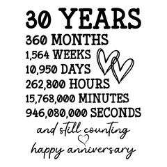 30th Wedding Anniversary SVG