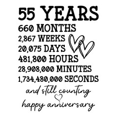 55th Wedding Anniversary SVG