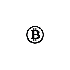 Vector illustration of bitcoin logo symbol isolated on white background