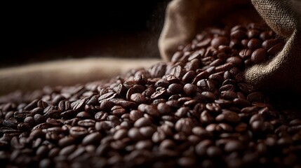 Freshly roasted coffee beans packaged for distribution