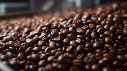 Coffee beans being prepared for retail packaging