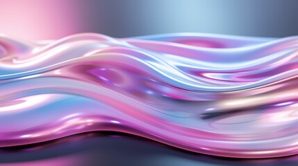 Fototapeta premium Flowing Waves of Iridescent Colors in a Soft Abstract Background
