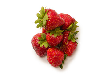 Fresh group of berries isolated on a white background.