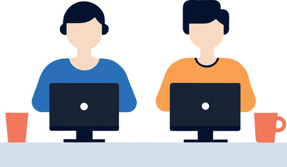 Minimal Illustration of Two Developers Pair Programming