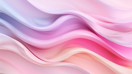 Soft Flowing Waves in Pastel Gradient Tones of Pink and Purple