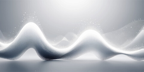 Abstract blue vector background with flowing wave lines and a light swirl pattern
