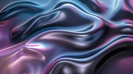 Obraz premium Colorful Abstract Waves of Smooth and Shiny Liquid Surface