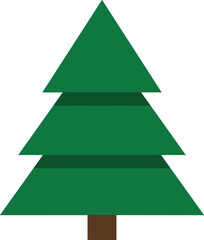 Simple Christmas tree illustration, minimalist pine tree clip art, cartoon evergre