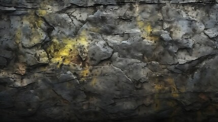 Realistic aged stone background, with subtle moss growth and deep weathering marks on black surface