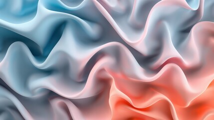 Fototapeta premium Colorful Waves of Fabric Texture with Smooth Ridges and Creases