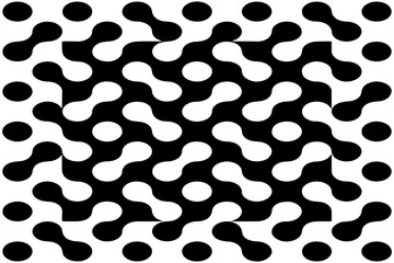 A mesmerizing black and white abstract pattern, showcasing a geometric design that creates a visually stunning texture, perfect for modern and creative backgrounds isolated on transparent background