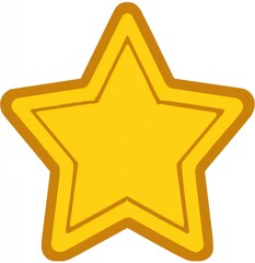 Fototapeta premium A simple, outlined, bright yellow star