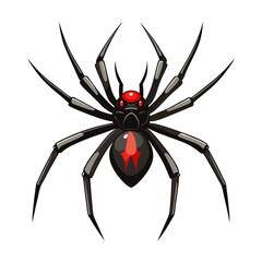 Download  Widow Spider  Black Color Vector Art Illustration Eps File For Design.