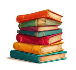 Stack of colorful books (8)