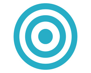 Concentric circle target with a bullseye isolated on transparent background