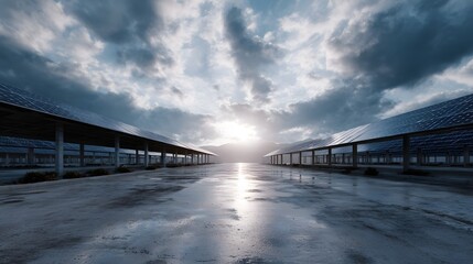 Obraz premium Renewable energy industrial park under construction