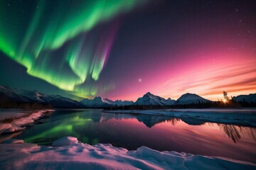 Aurora borealis landscape wallpaper background
