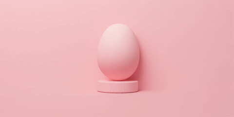 Pink nail polish on a single white egg