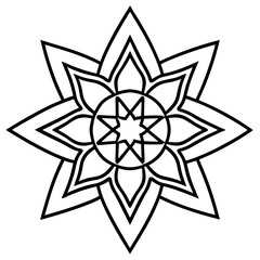 Starborn Mandala line art vector