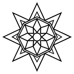 Starborn Mandala line art vector