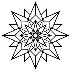 Starborn Mandala line art vector