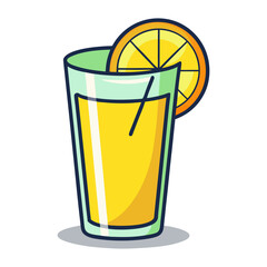 Download Lemonade Juice Vector Art Illustration . This Icon Concept Isolated Premium Vector. Flat Cartoon Style Svg File For Design.