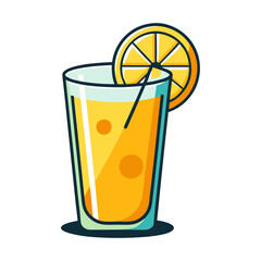 Download Lemonade Juice Vector Art Illustration . This Icon Concept Isolated Premium Vector. Flat Cartoon Style Svg File For Design.