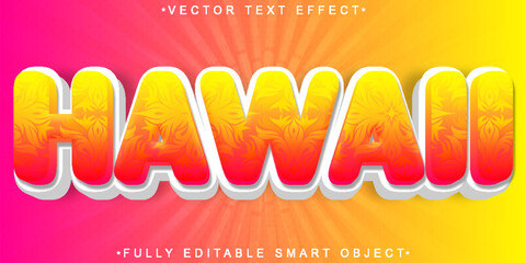  Tropical Hawaii Island Beach Paradise Style Vector Fully Editable Smart Object Text Effect © HUMA