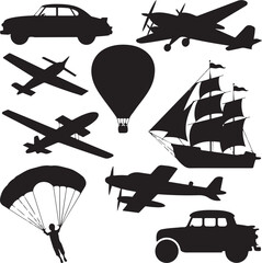 set of transport icons