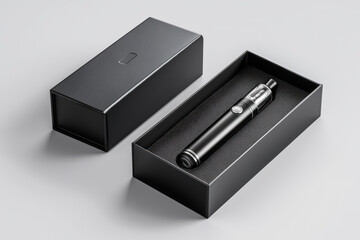 vape pen in black box mockup