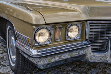 old vintage classic car headlight