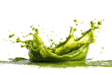 Vivid lime green liquid splash
