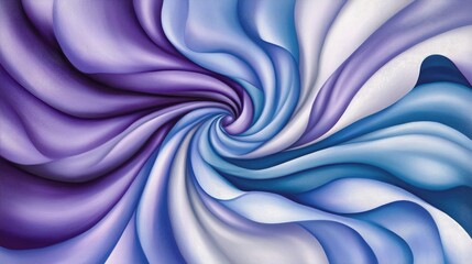 Fototapeta premium Abstract swirl of flowing fabrics in shades of purple, blue, and white